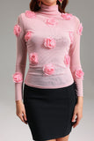 Dizzt Flowers Mesh Top - Pink