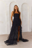 All The Attention Tulle Maxi Dress Black