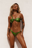 HELLO MOLLY Desert Queen Amanza Swim Top Green