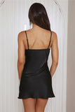 All In Love Satin Mini Dress Black