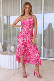 Blooming As One Midi Dress Pink