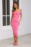 With A Twist Midi Dress Pink