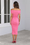 With A Twist Midi Dress Pink