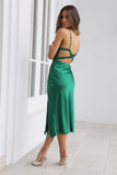 Wishful Thinking Satin Midi Dress Green