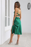 Wishful Thinking Satin Midi Dress Green