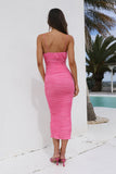 Bestie Loves Mesh Midi Dress Pink