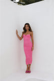 Bestie Loves Mesh Midi Dress Pink