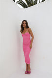 Bestie Loves Mesh Midi Dress Pink