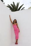 Bestie Loves Mesh Midi Dress Pink