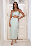 Your Rules Satin Maxi Skirt Sage