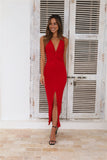 Babe In Town Midi Dress Red