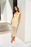 HELLO MOLLY Spotlight Sparkles Sequin Midi Dress Butter