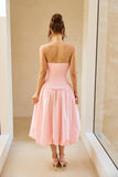 Adelaide Strapless Bubble Midi Dress Pink