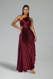 Mindi One Shoulder Sleeveless Hollow Maxi Dress