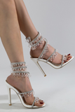 Demere Water Drop Rhinestones Wrapped Stiletto Heels