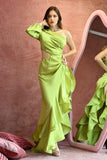 Beren One Shoulder Satin Maxi Dress