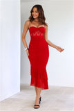 All Gathered Mesh Maxi Dress Red