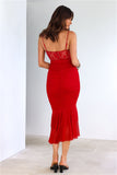 All Gathered Mesh Maxi Dress Red