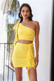 City Club Mesh Mini Skirt Yellow