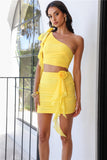 City Club Mesh Mini Skirt Yellow