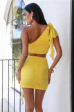 City Club Mesh Mini Skirt Yellow