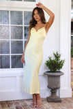 Always Love Yourself Satin Midi Dress Yellow