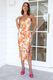 Atlantis Lost Midi Dress Orange