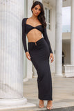 Angel Signs Maxi Skirt Black