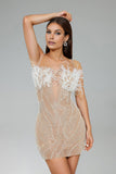 Retale Sleeveless Feather Diamond Mini Dress