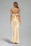 Teagan Bow Strapless Backless Maxi Dress