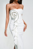 Kyler Diamante Floral Midi Bandage Dress