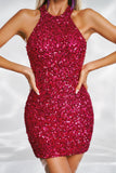 Lotta Sequin Backelss Mini Dress