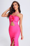 Lori Halter Midi Bandage Dress - Pink