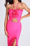 Lori Halter Midi Bandage Dress - Pink