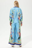 Boho Lantern Sleeve Lapel Buckle Suit