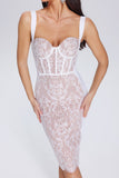 Sagako Halter Lace Midi Bandage Dress