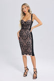 Sagako Halter Lace Midi Dress - Black