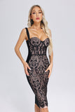 Sagako Halter Lace Midi Dress - Black