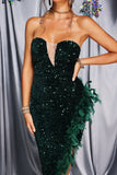 Domio Feather Sequin Tube Dress