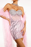 Louise Diamante Strapless Mini Dress