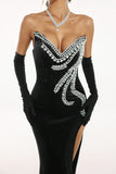 Kathy Diamante Hight Slit Dress