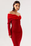 Violet Off-Shoulder Knitted Dress