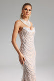 Reese Pearl Glitter Mesh Maxi Dress