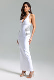 Nirina Diamante Halter Maxi Dress