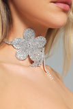 Rey Flower Diamante Chocker