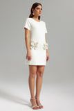 Raanana Flowers Crew Neck Mini Dress