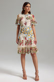 Julieta Floral Embroidery Midi Dress