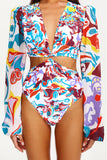 Theo Printed Cut Out Swimsuit