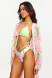 Zarinny Flower Print Bikini Three Piece Set