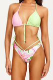 Zarinny Flower Print Bikini Three Piece Set